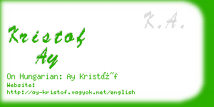 kristof ay business card